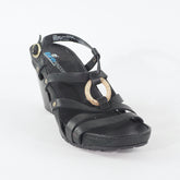 Womens Timberland EK Ring Ankle 11606 Black Leather Buckle Casual Heeled Sandal